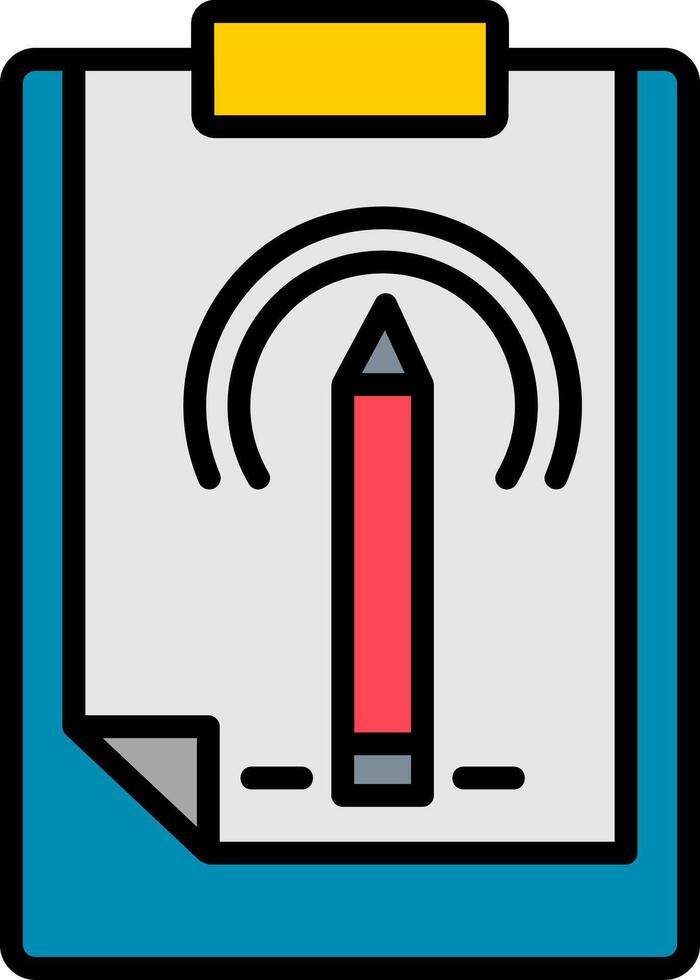 Pencil Line Filled Icon vector