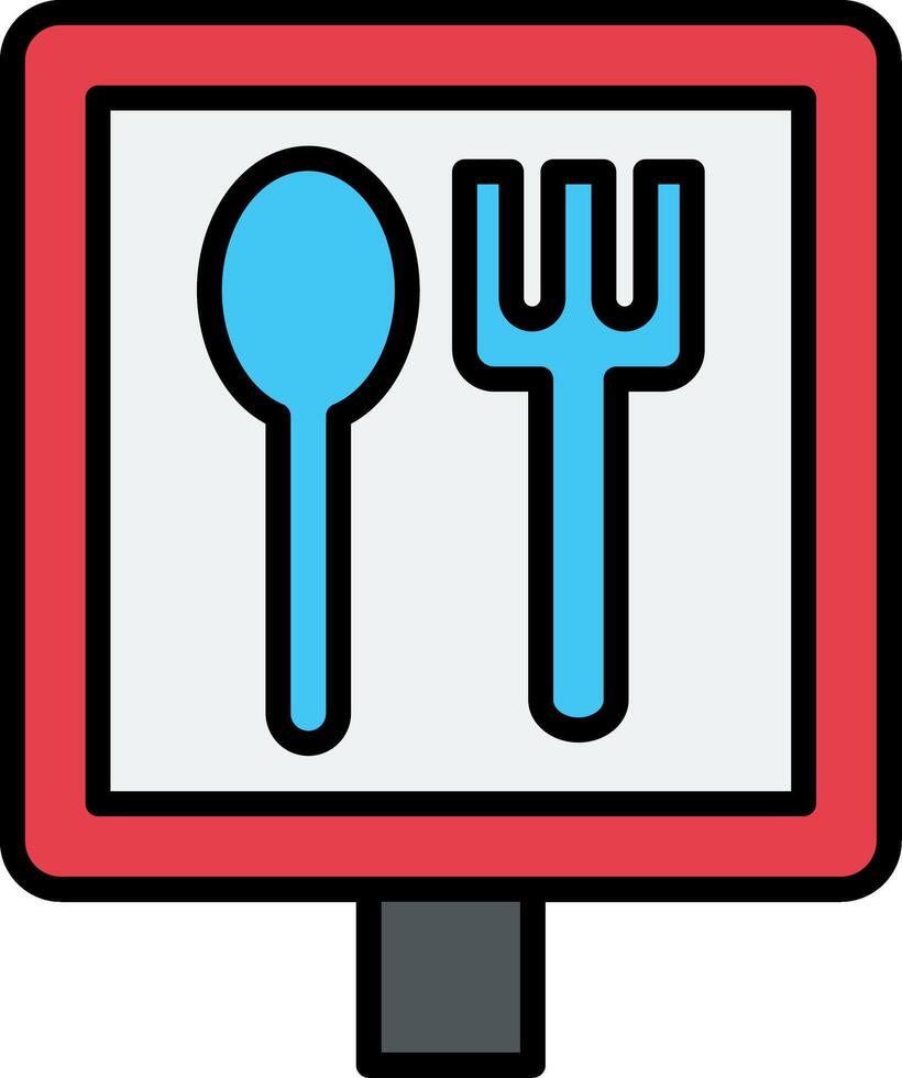 Rest Area Line Filled Icon vector