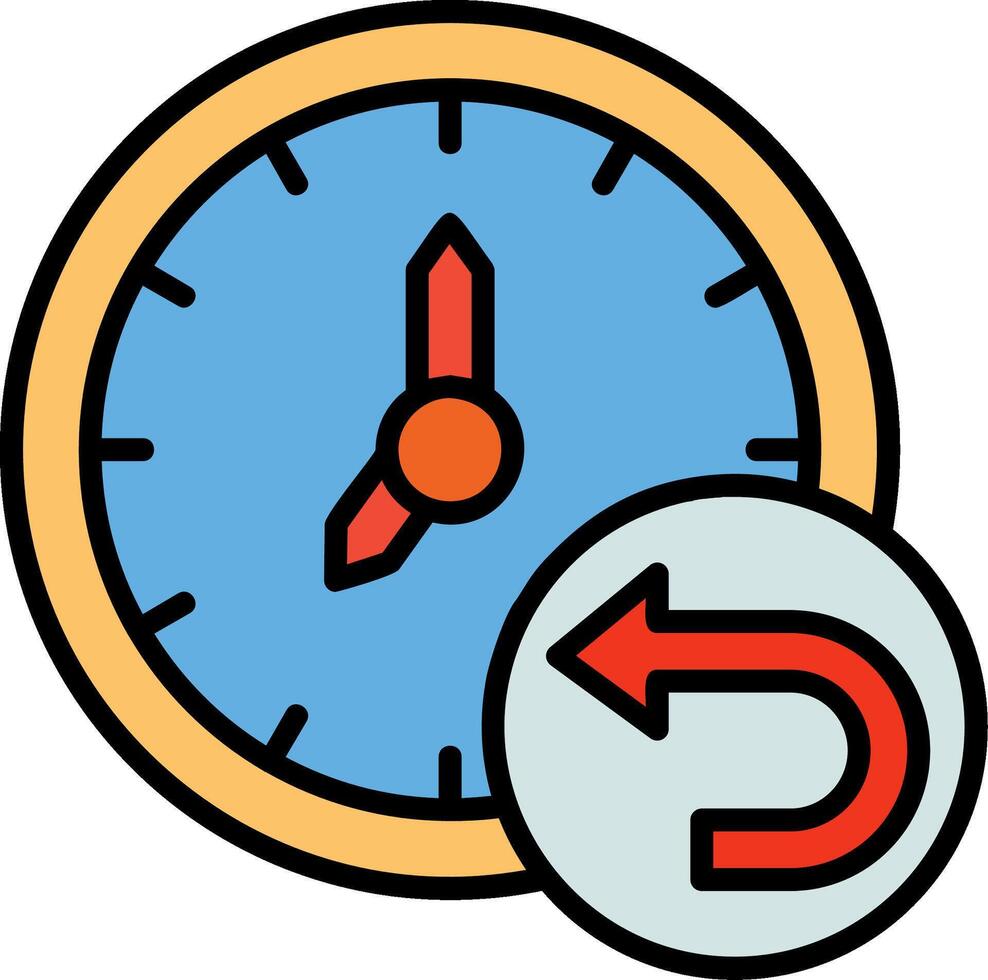 Return To The Past Line Filled Icon vector