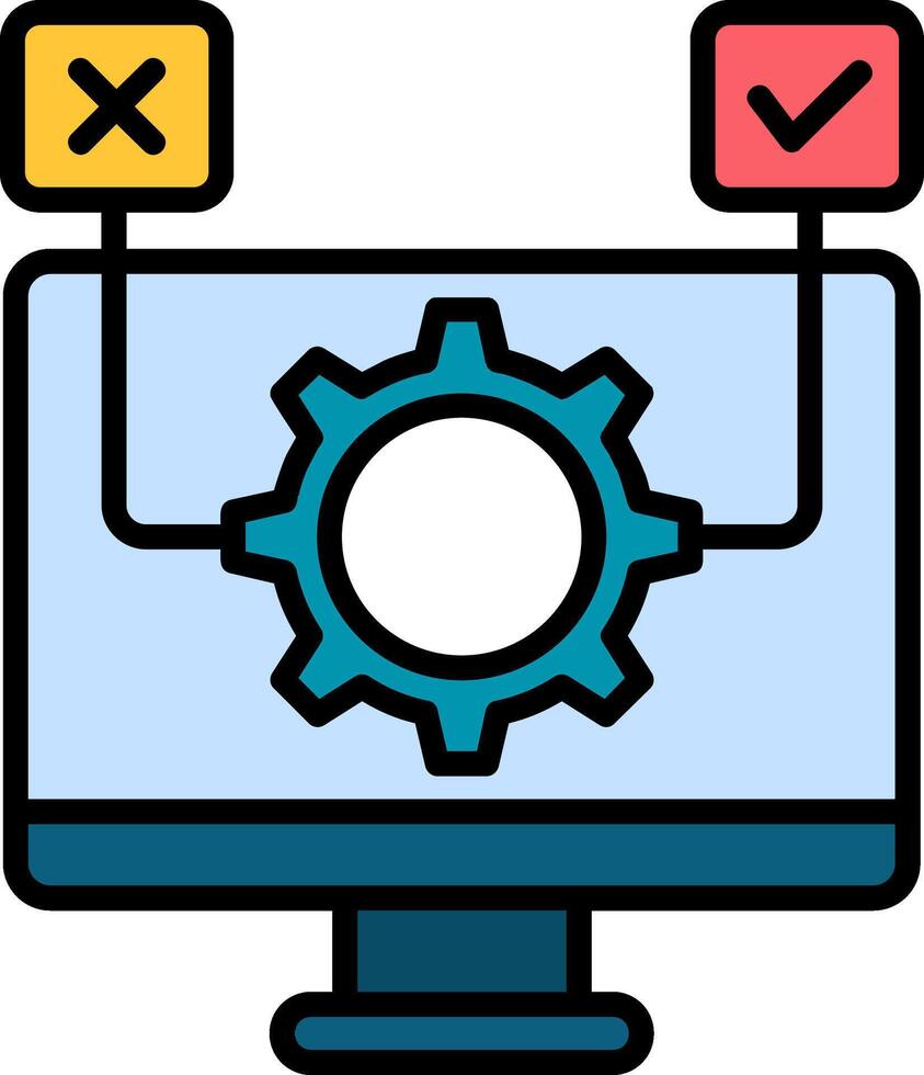 Software Testing Line Filled Icon vector