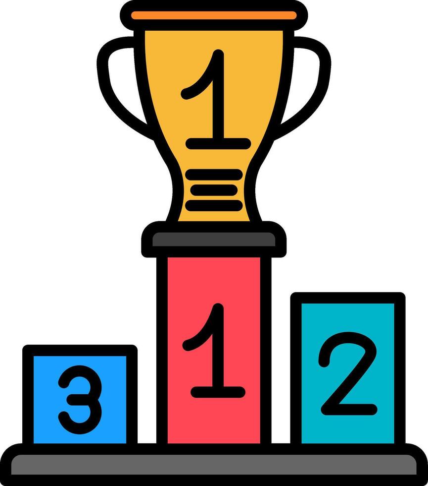 Win Line Filled Icon vector