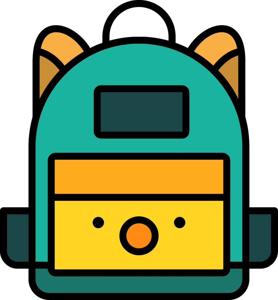 Backpack Line Filled Icon vector
