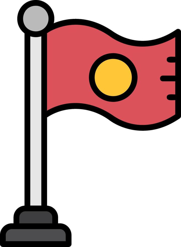 Flag Line Filled Icon vector