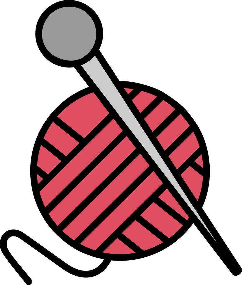 Knitting Line Filled Icon vector