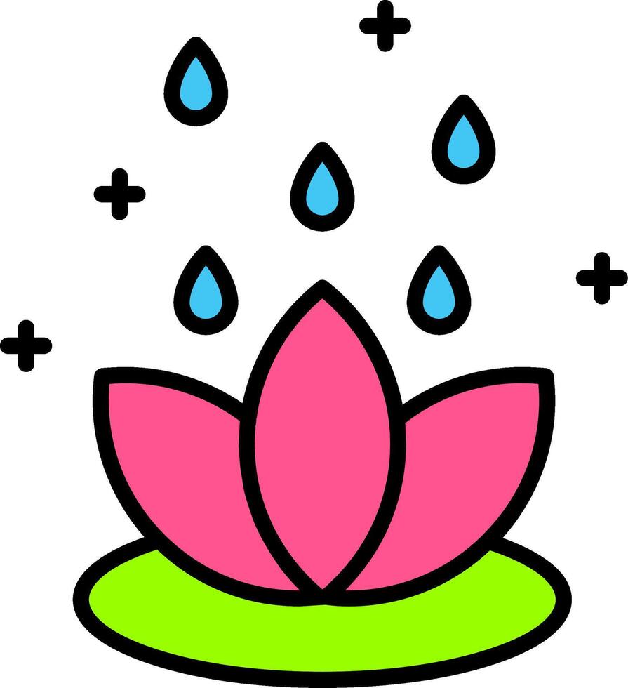 Lotus Flower Line Filled Icon vector