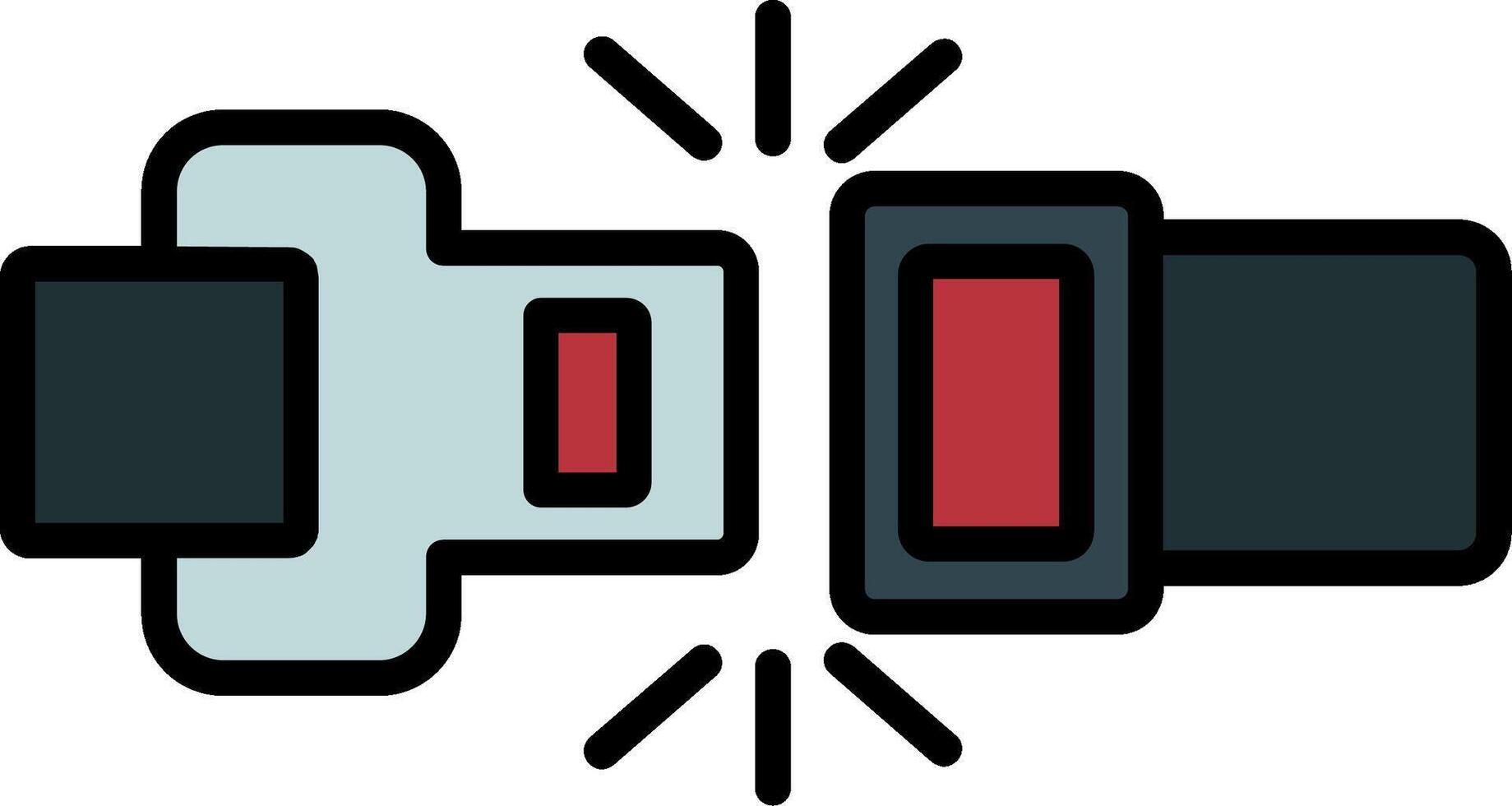 Safety Belt Line Filled Icon vector