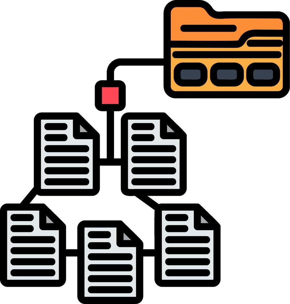 Taxonomy Line Filled Icon vector