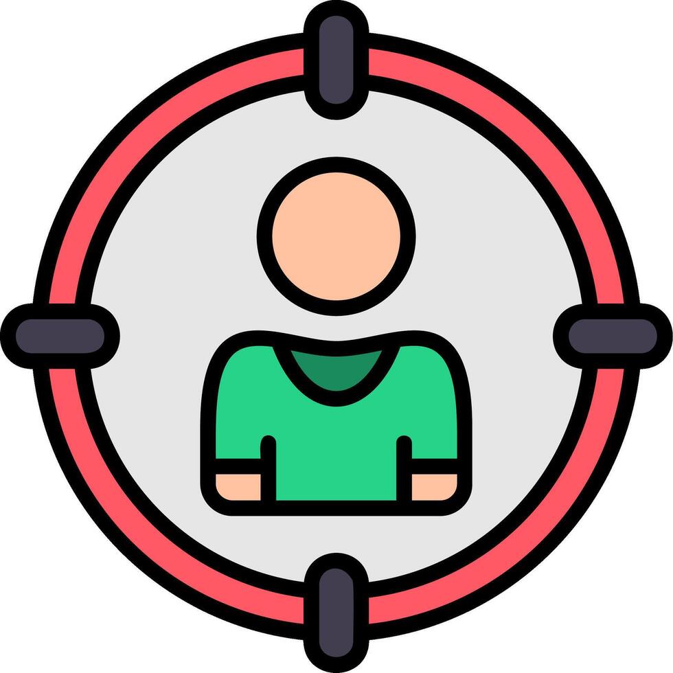 Target Line Filled Icon vector