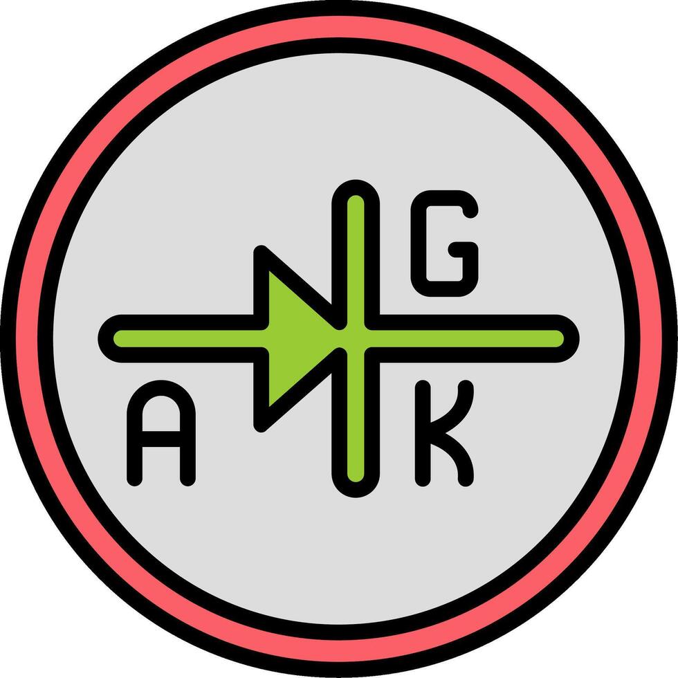 Thyristor Line Filled Icon vector