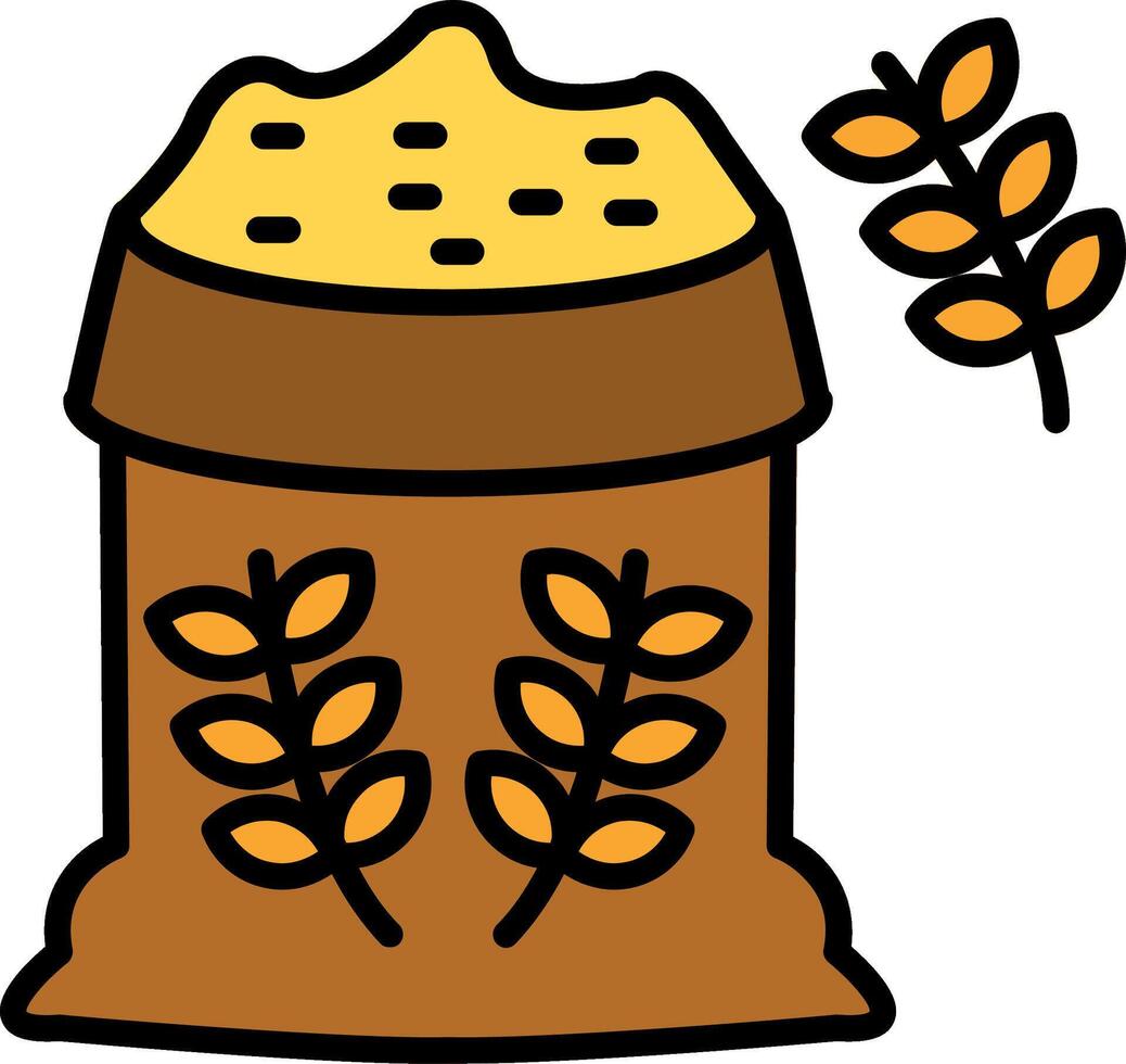 Wheat Line Filled Icon vector