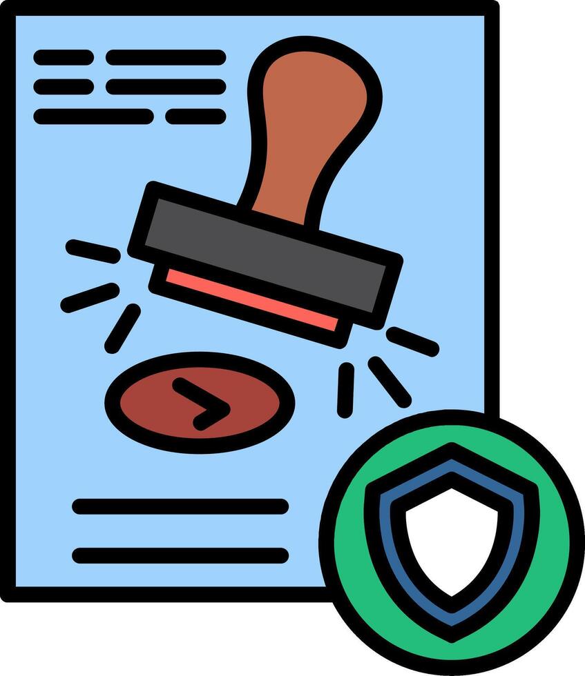 Approval Line Filled Icon vector