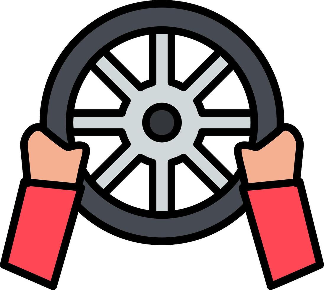 Driving Line Filled Icon vector