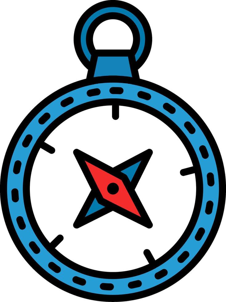 Compass Line Filled Icon vector