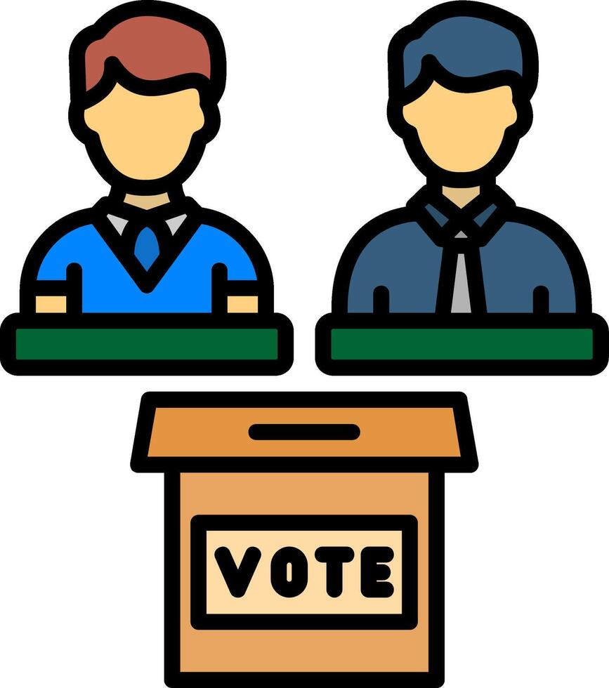 Elections Line Filled Icon vector