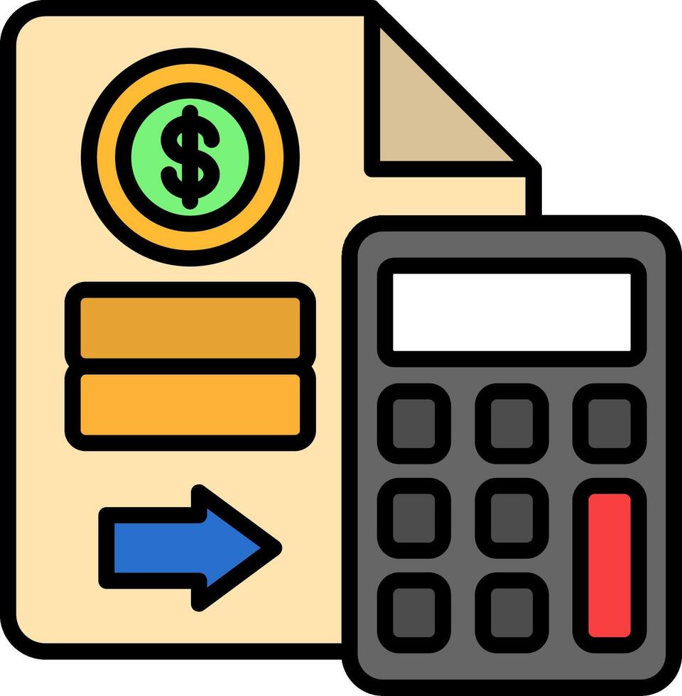 Estimate Line Filled Icon vector