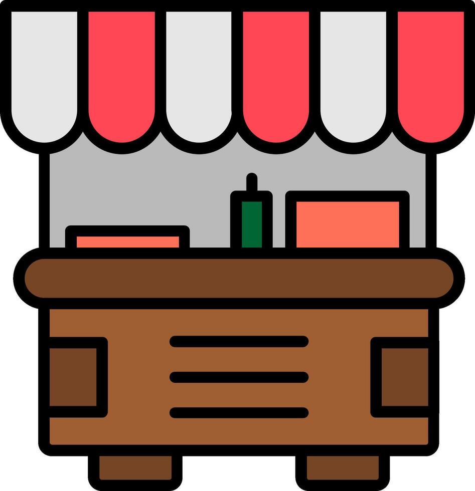 Food Stall Line Filled Icon vector