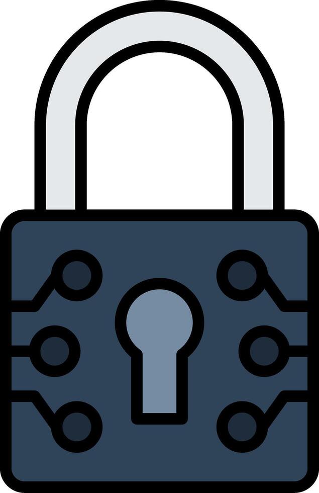 Lock Line Filled Icon vector