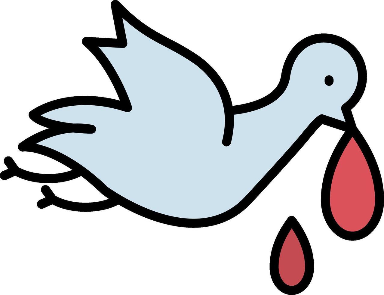 Stork Line Filled Icon vector