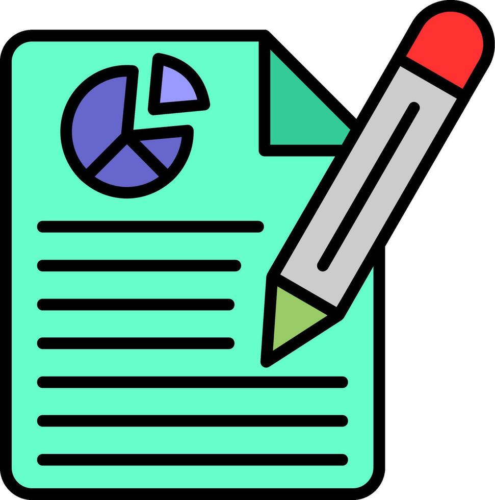 Assessment Line Filled Icon vector