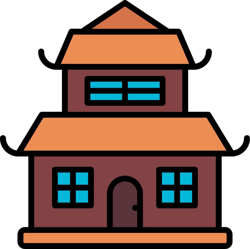 Dojo Line Filled Icon vector