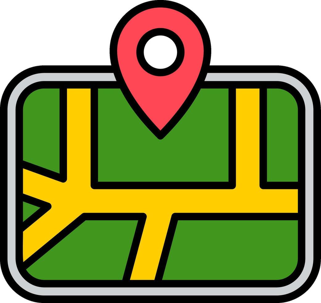 gps Line Filled Icon vector