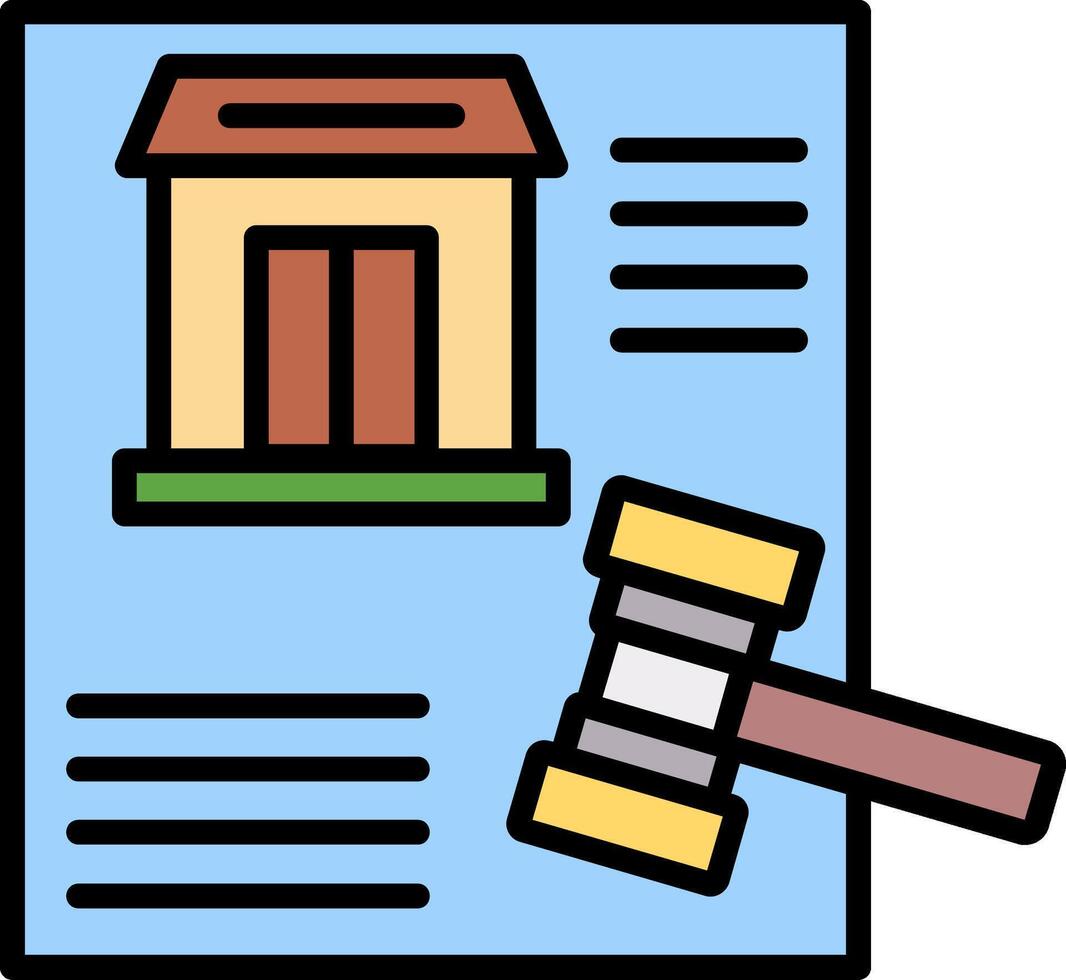 Law Line Filled Icon vector