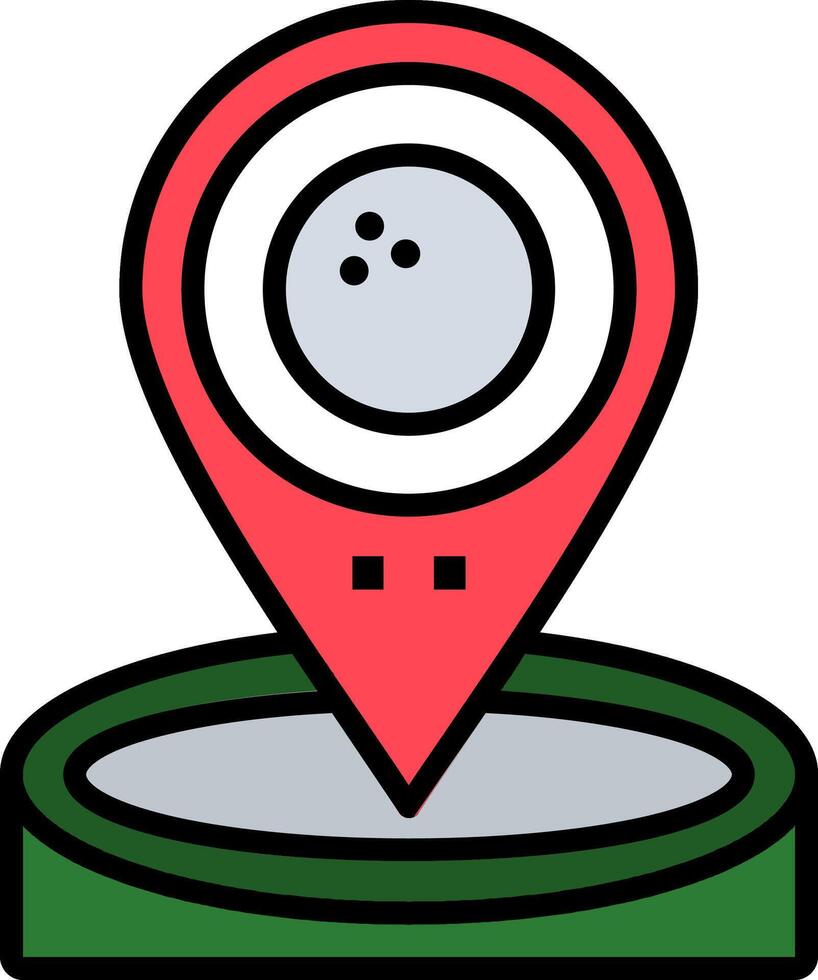 Location Line Filled Icon vector