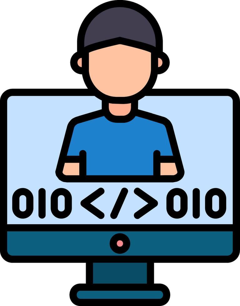Programmer Line Filled Icon vector