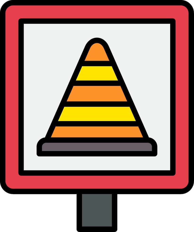 Road Work Line Filled Icon vector