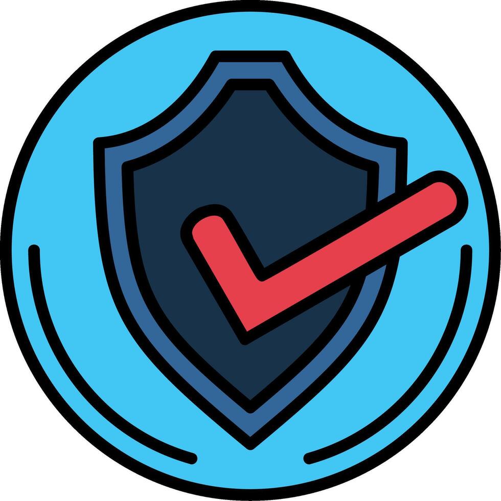 Shield Line Filled Icon vector