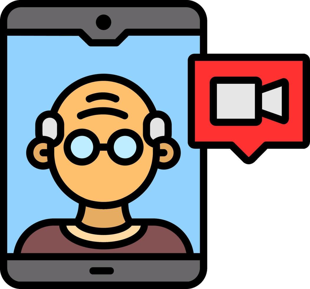 Call Line Filled Icon vector