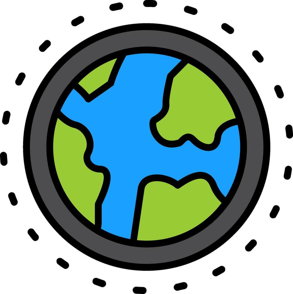 Earth Line Filled Icon vector