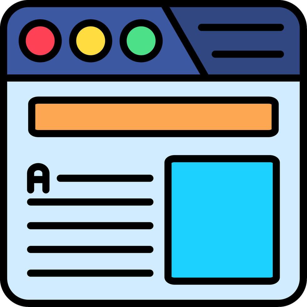 Headline Line Filled Icon vector