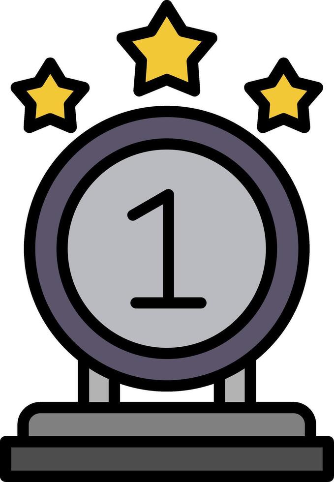 First Prize Line Filled Icon vector