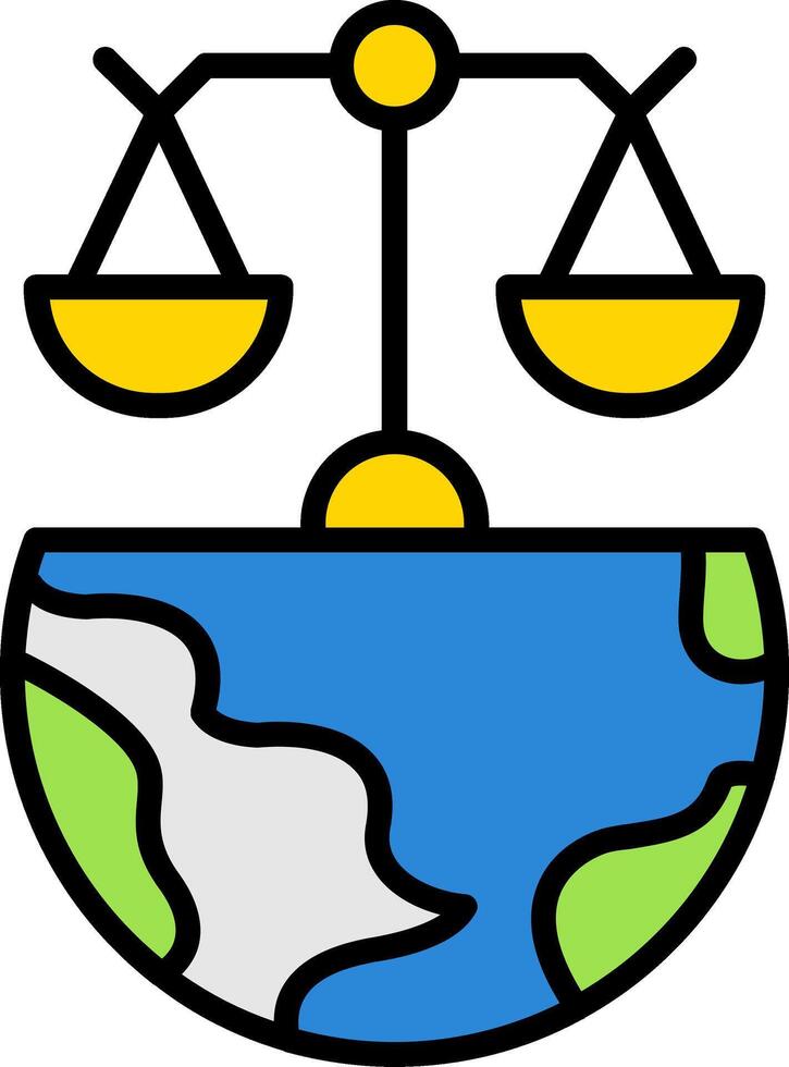 Global Laws Line Filled Icon vector