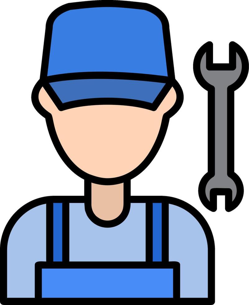 Mechanic Line Filled Icon vector