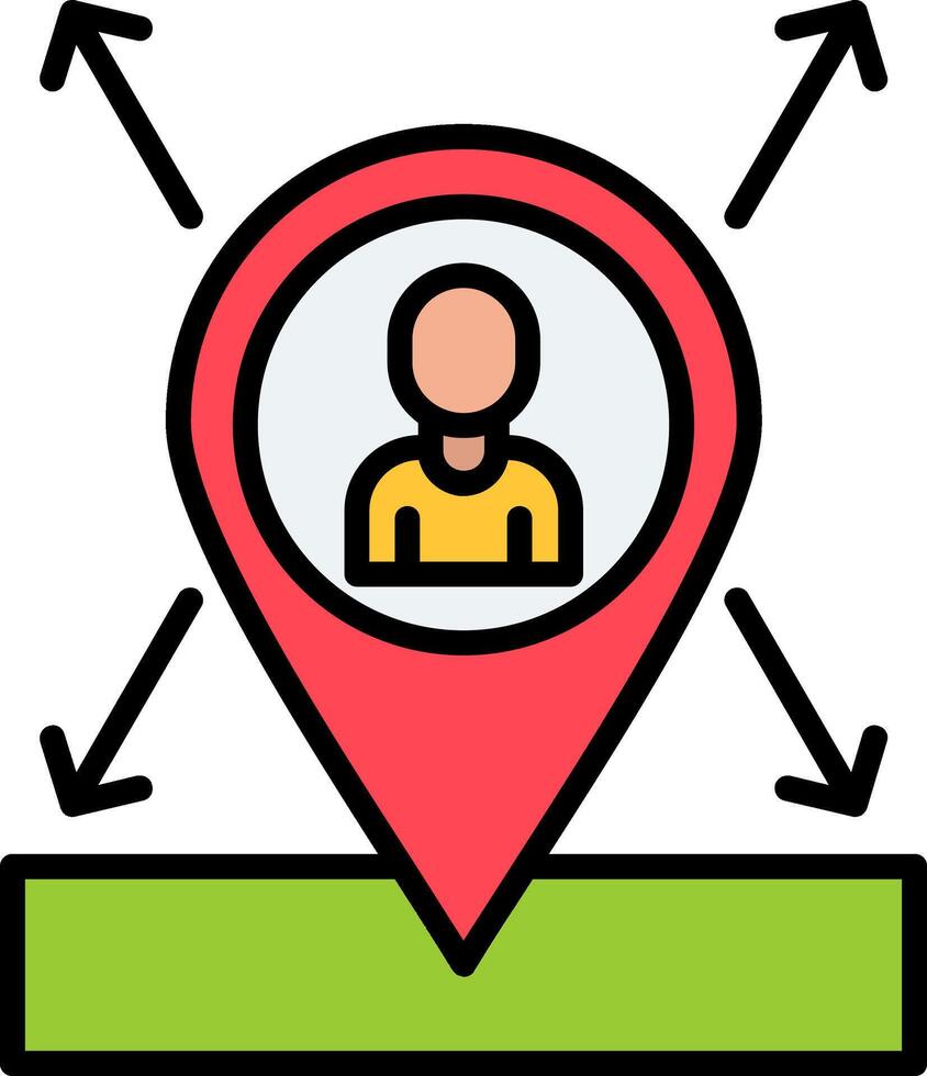 Location Line Filled Icon vector