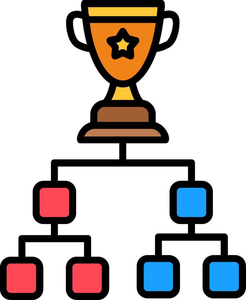 Playoff Line Filled Icon vector