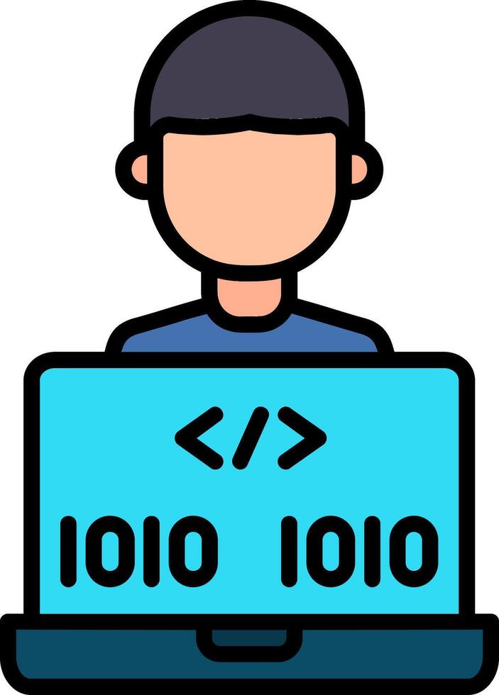 Programmer Line Filled Icon vector