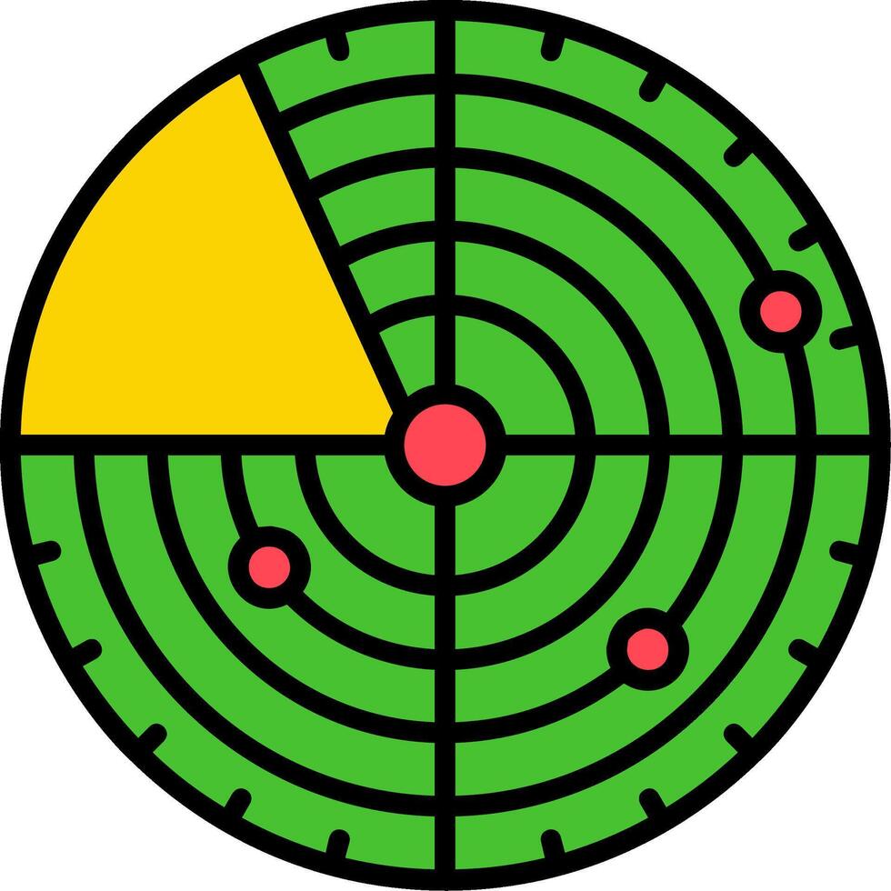 Radar Line Filled Icon vector
