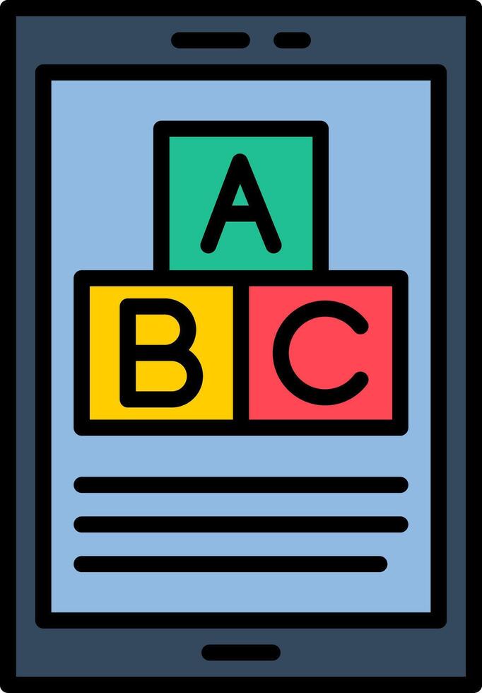 Blocks Line Filled Icon vector