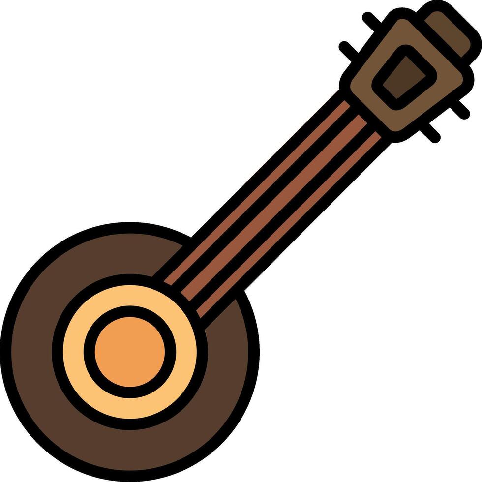 Banjo Line Filled Icon vector