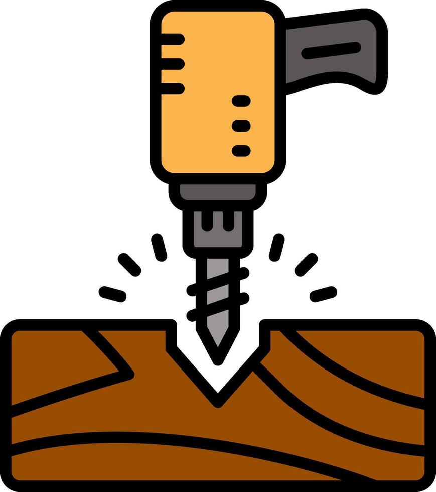 Drill Line Filled Icon vector
