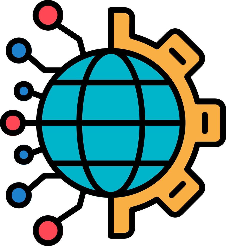 Digital Transformation Line Filled Icon vector