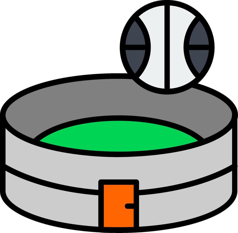 Stadium Line Filled Icon vector
