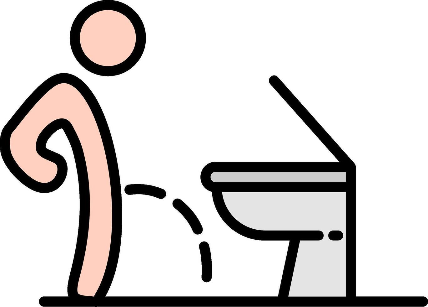 Toilet Line Filled Icon vector