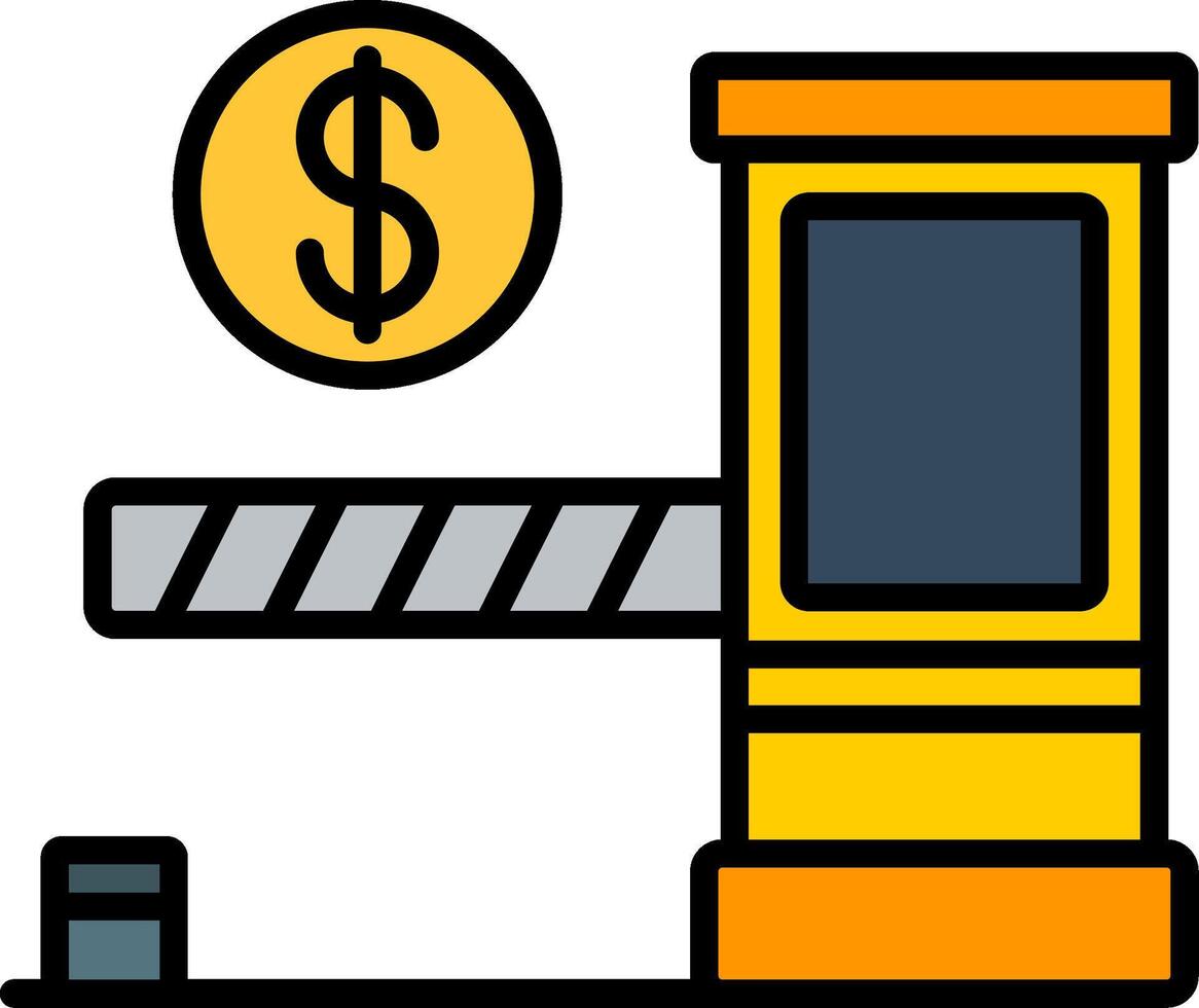 Toll Line Filled Icon vector