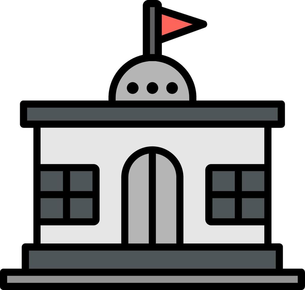 Government Line Filled Icon vector