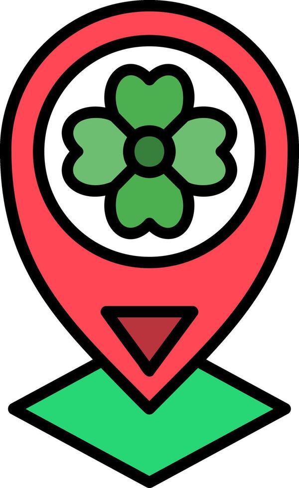 Location Line Filled Icon vector