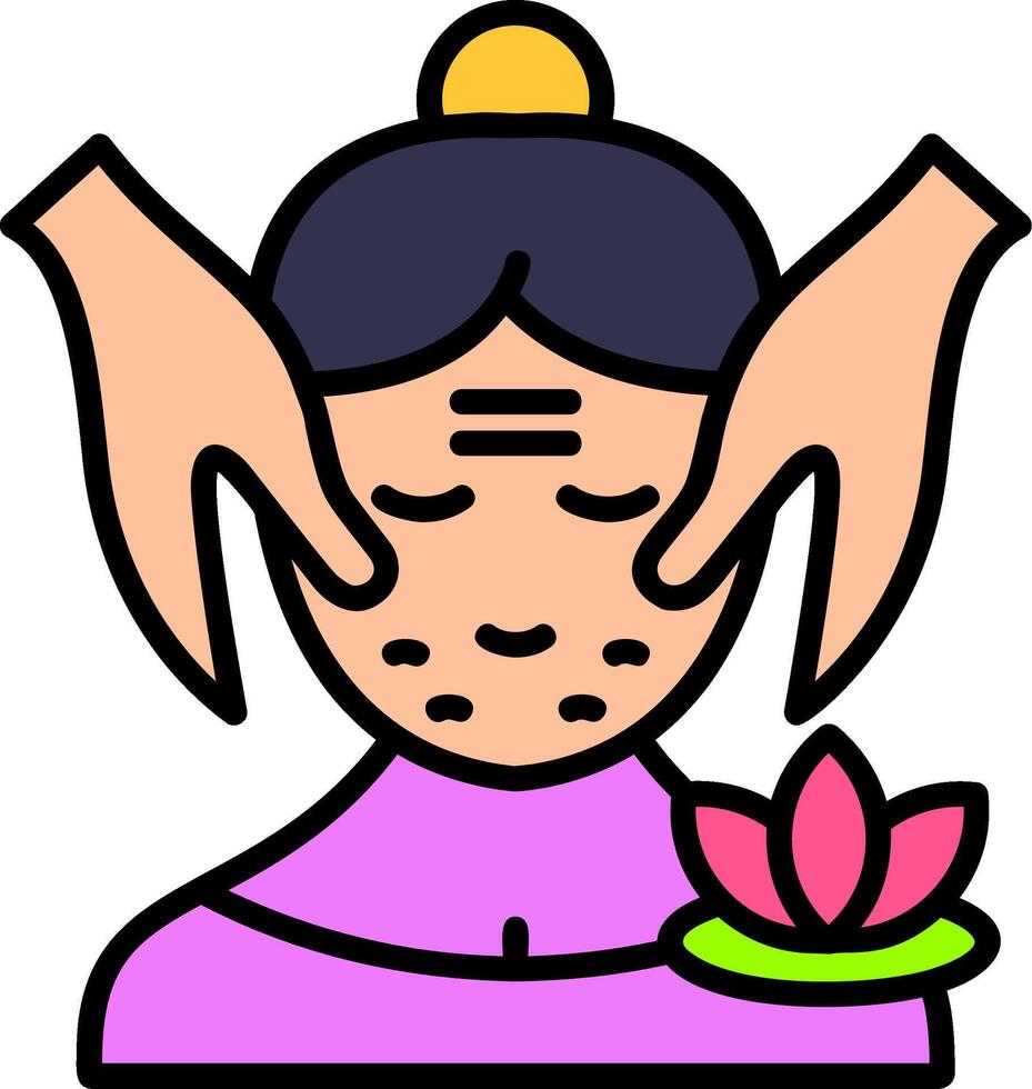 Massage Line Filled Icon vector